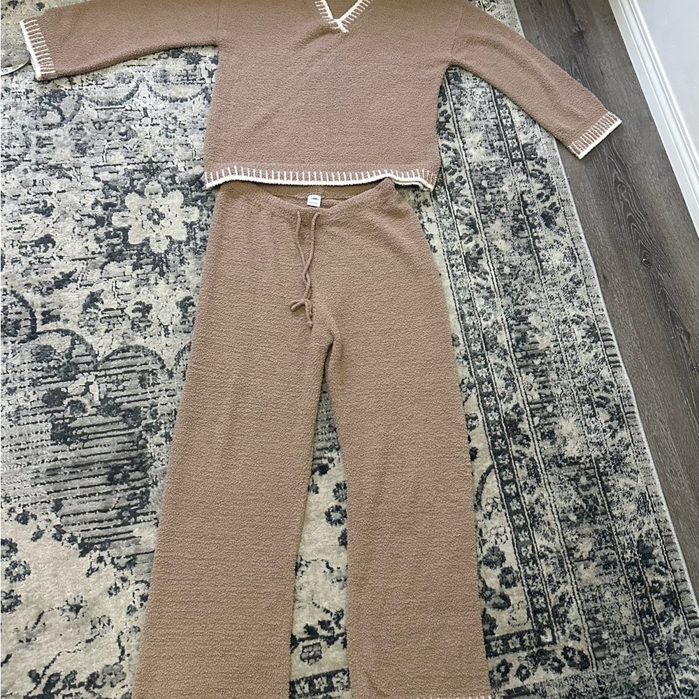 Cozy Tan Knit Lounge Set